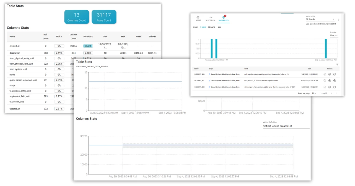 Data Observability Profiling Screenshots