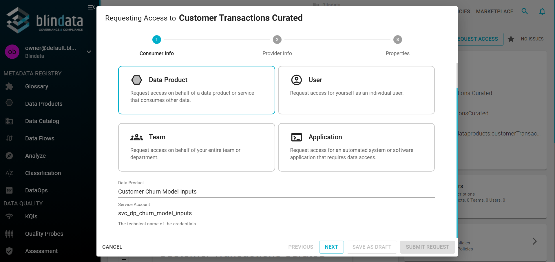 Marketplace access request
